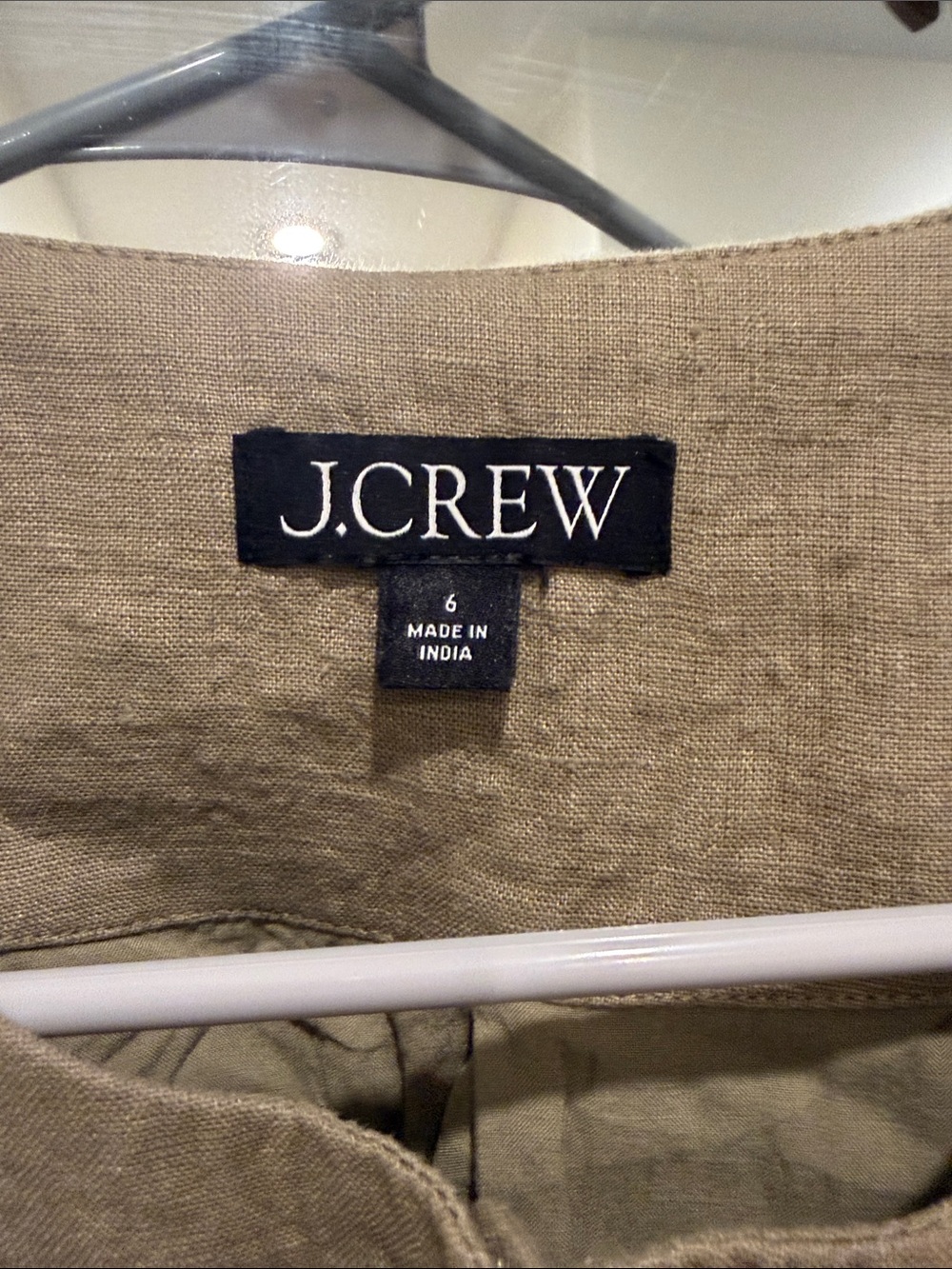 J. Crew Sleeveless Linen Blend Button Vest in Khaki green - Picture 3 of 8